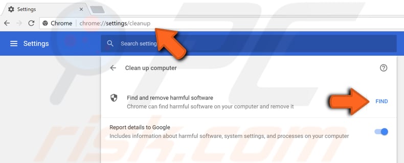 use google chrome cleanup tool step 1