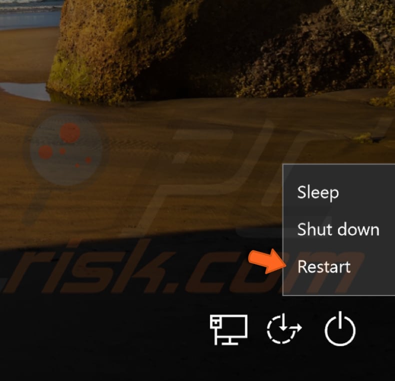 use shift plus restart combination step 2