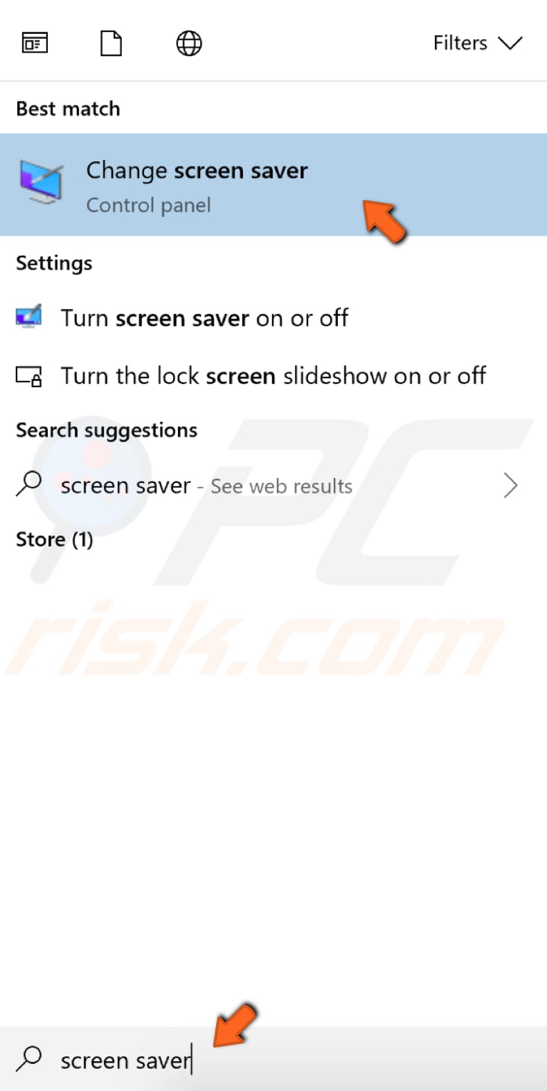 change screen saver step 1