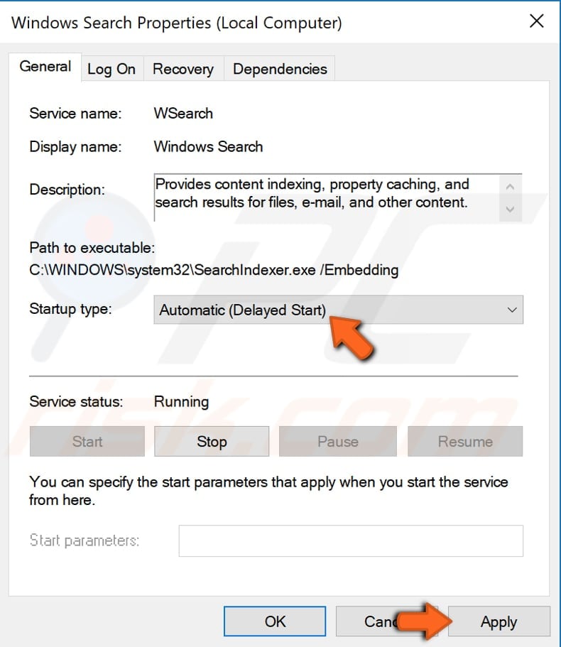 turn on indexing step 3