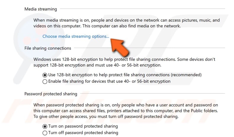 enable DLNA streaming server step 5