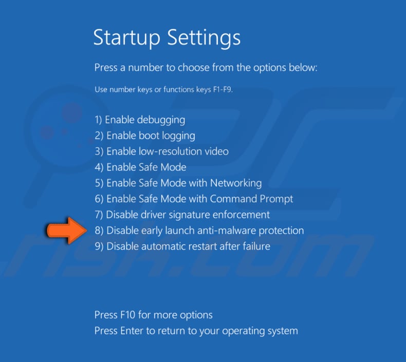 disable early launch anti-malware protection step 3