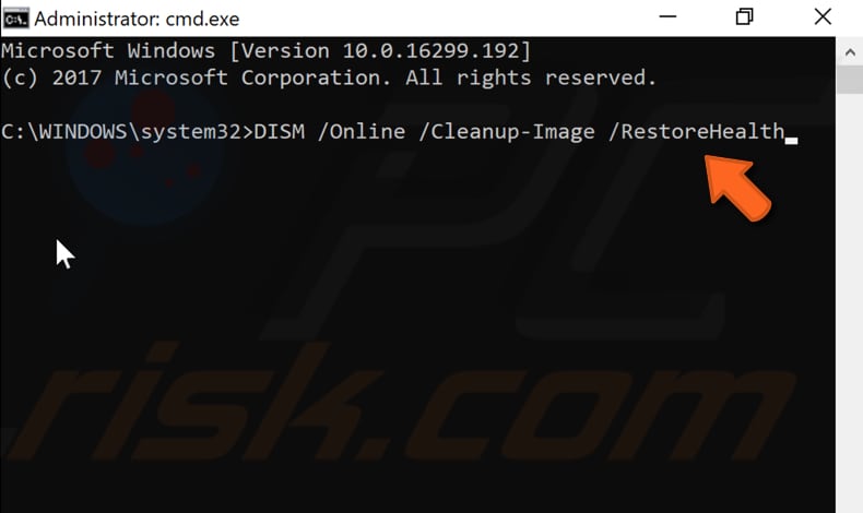 perform dism scan step 2
