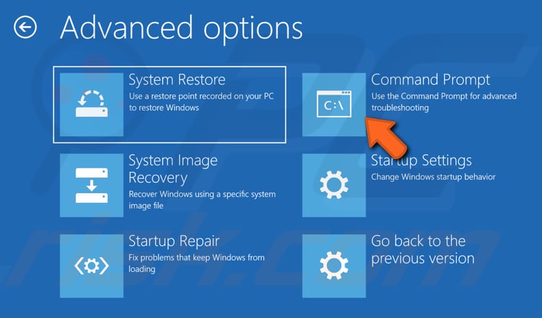 disable automatic startup repair step 3