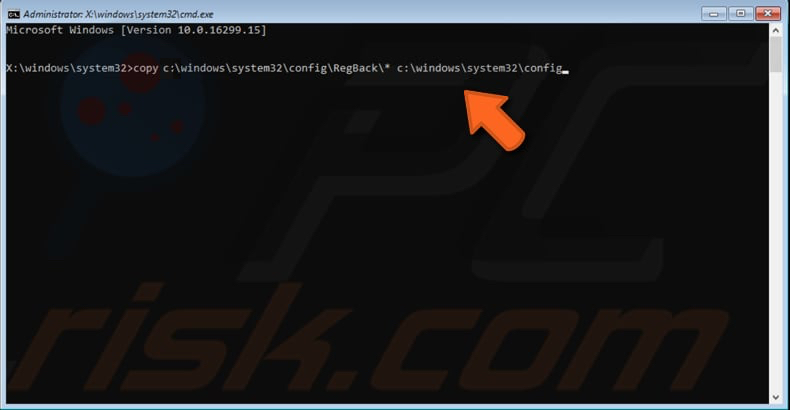 restore windows registry step 3