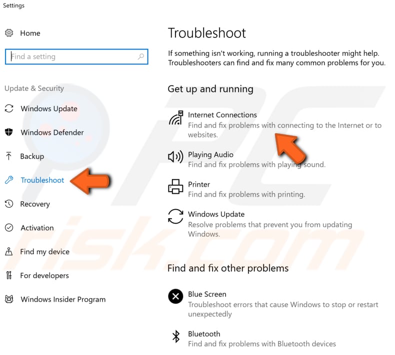 run network troubleshooter step 5
