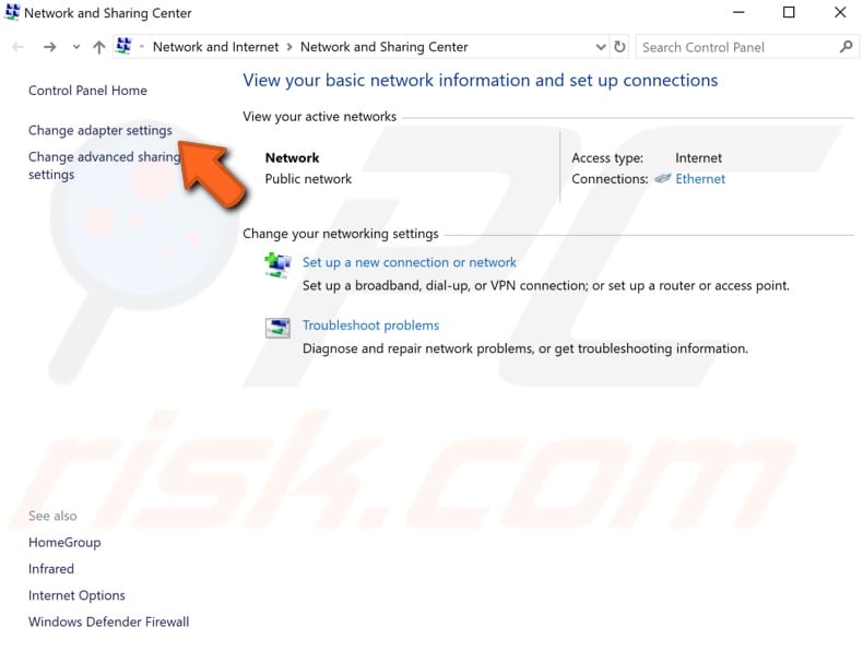 disable and enable your connection step 1