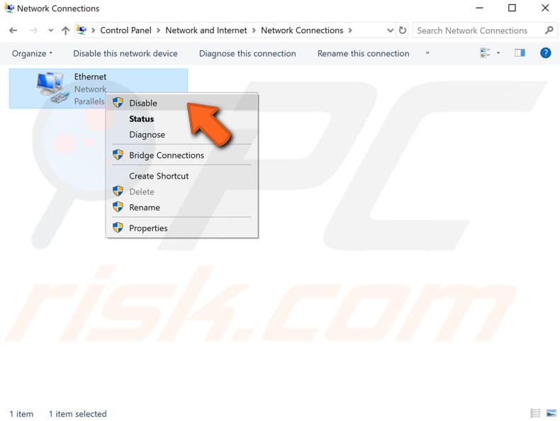 disable and enable your connection step 2