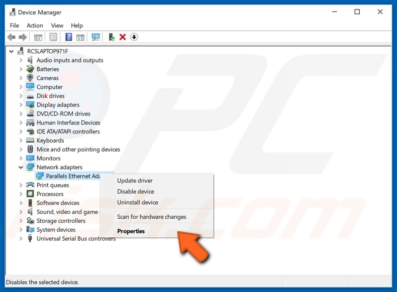 roll back your network adapter driver step 1