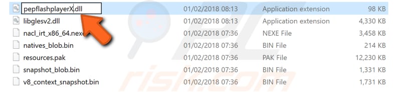 rename pepflashplayer.dll file