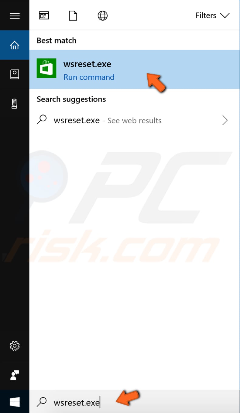 reset microsoft store cache