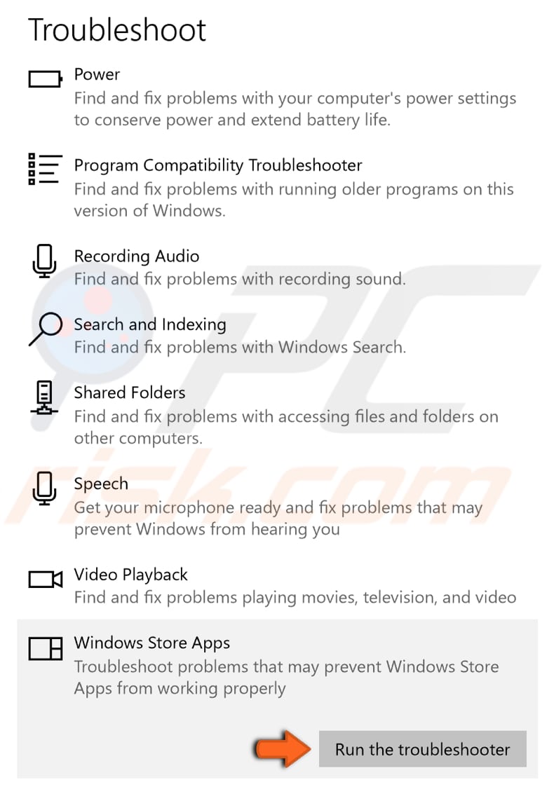 run windows troubleshooter step 2