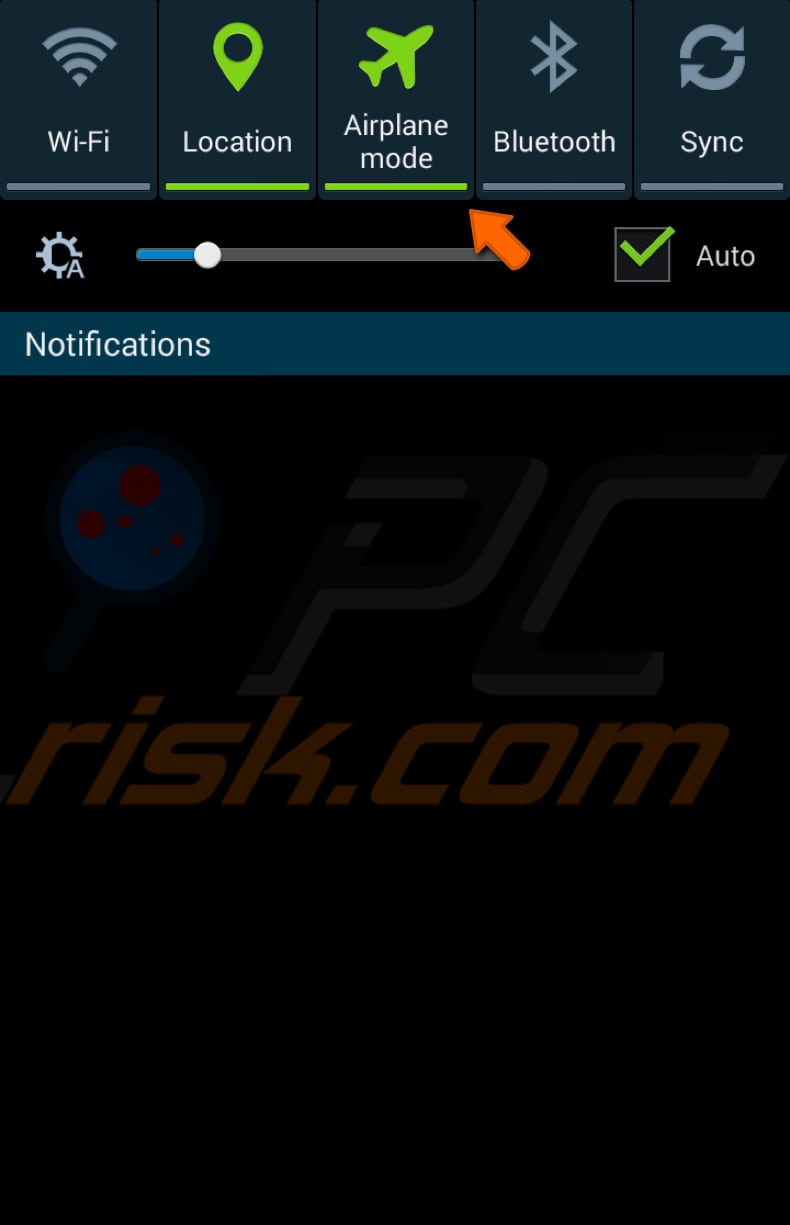 turn on airplane mode