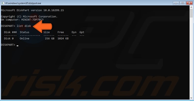 set the partition as the primary step 1