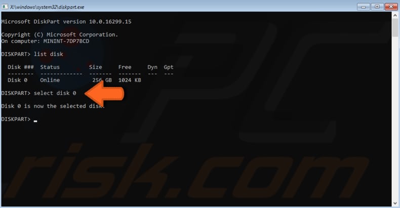 set the partition as the primary step 2