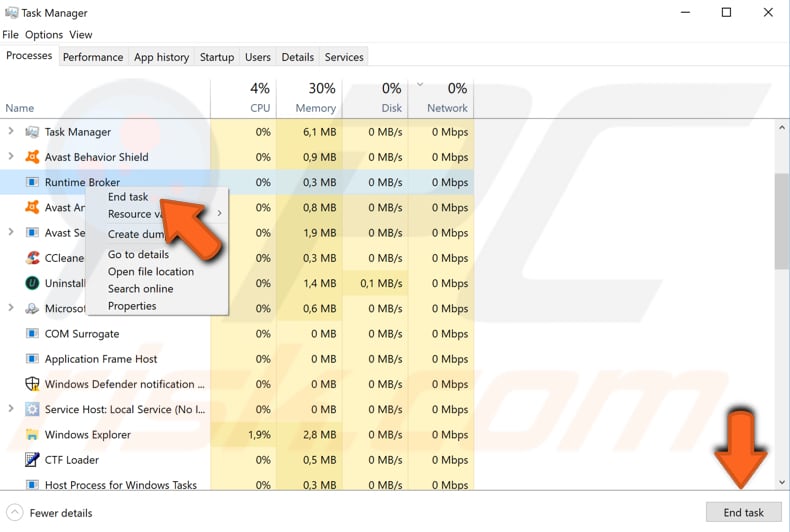 end runtime broker process step 2