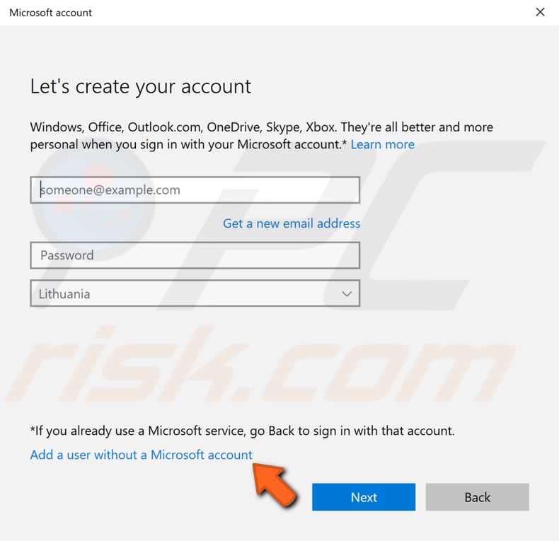 create new account step 4