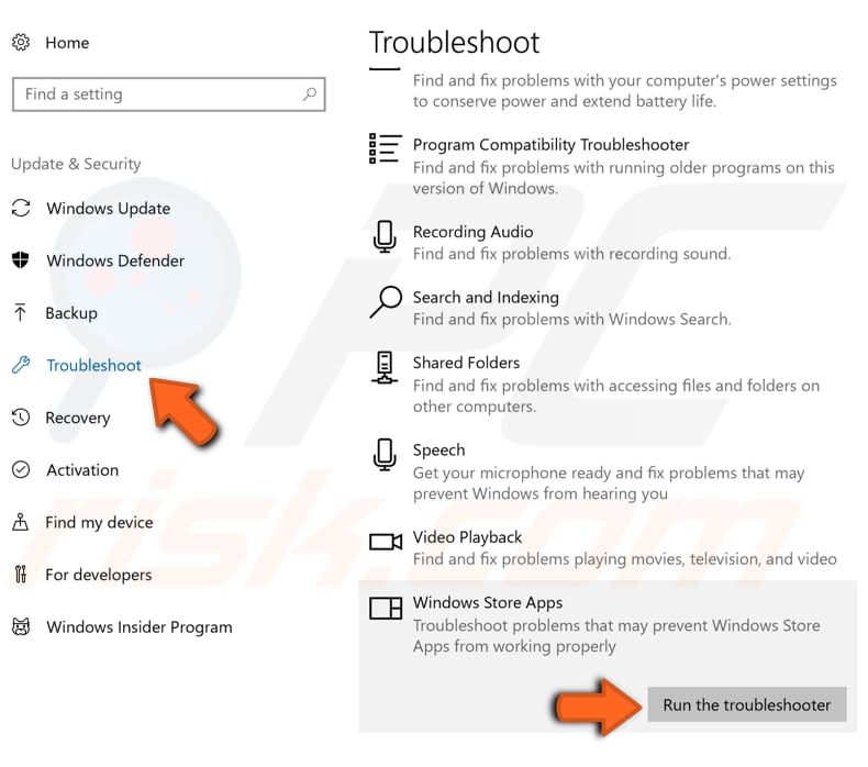 run windows troubleshooter step 2