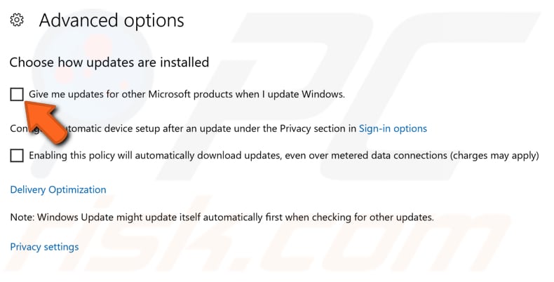 exclude other microsoft products from being updated step 3