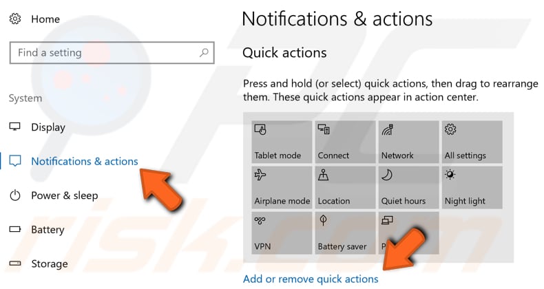 how to manage quick actions step 2