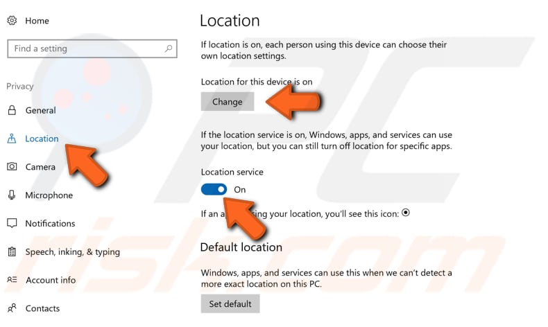 turn off location tracking step 2