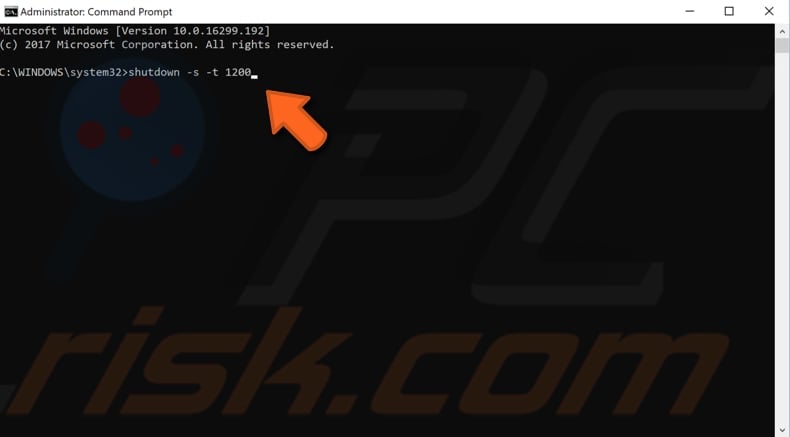 schedule automatic shutdown using command prompt step 3
