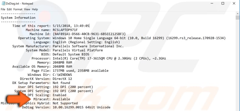 how to check miracast availability step 4