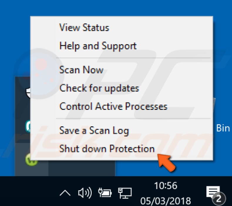 disable webroot antivirus step 1