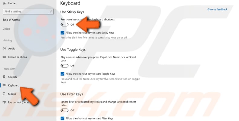 check windows settings step 2