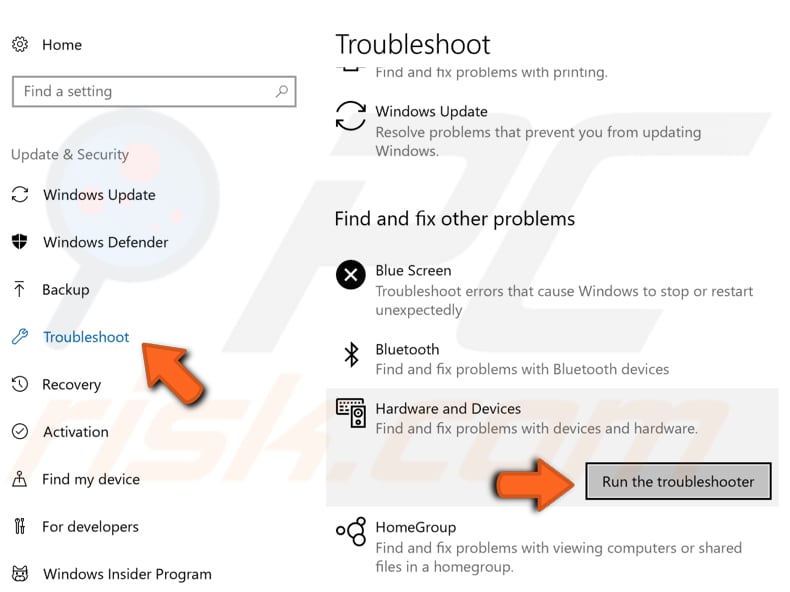 run windows troubleshooter step 2