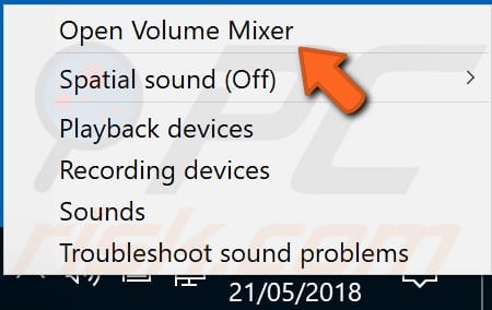 check volume settings step 1