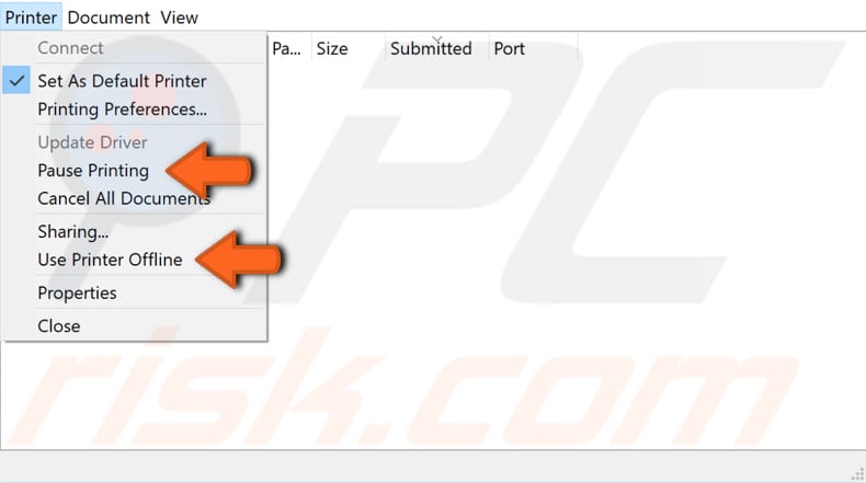 check your printing settings step 4
