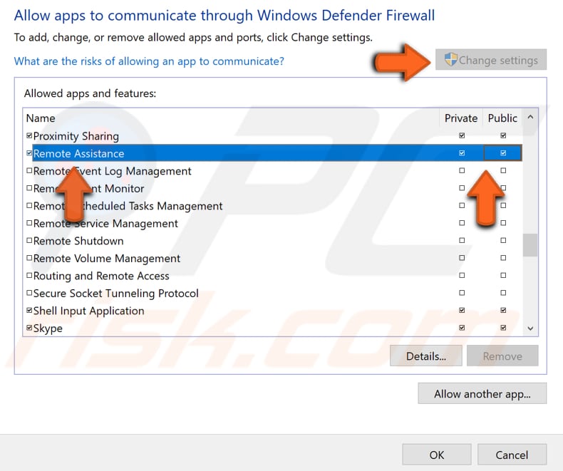 check your firewall settings step 3