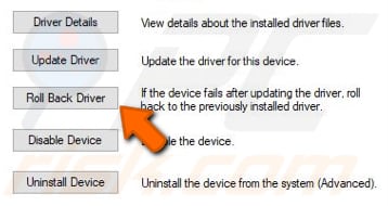 roll back monitor and display drivers step 3
