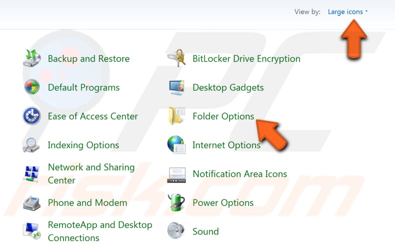 show hidden files in windows 7 step 2