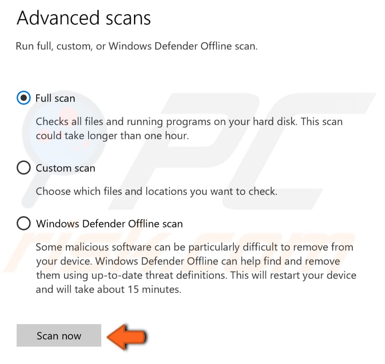 scan your system for malware step 4