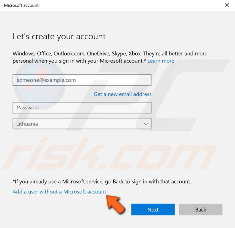 use or create new administrator account step 4