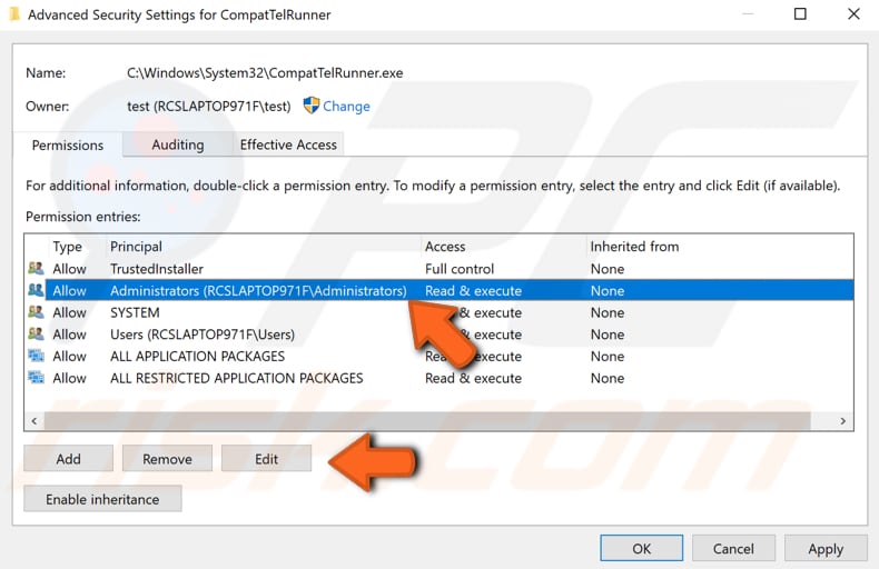 how to delete compattelrunner step 6