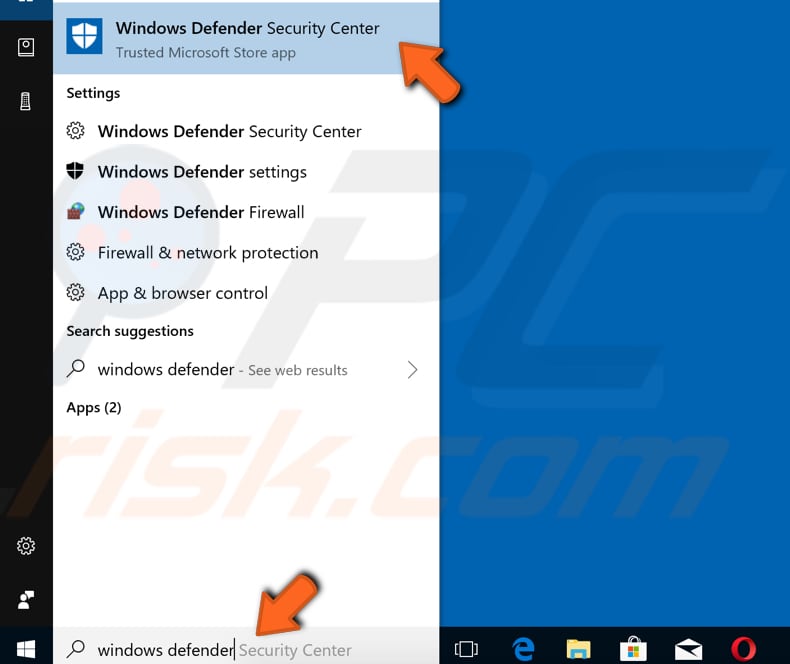update windows defender through the windows defender app step 1