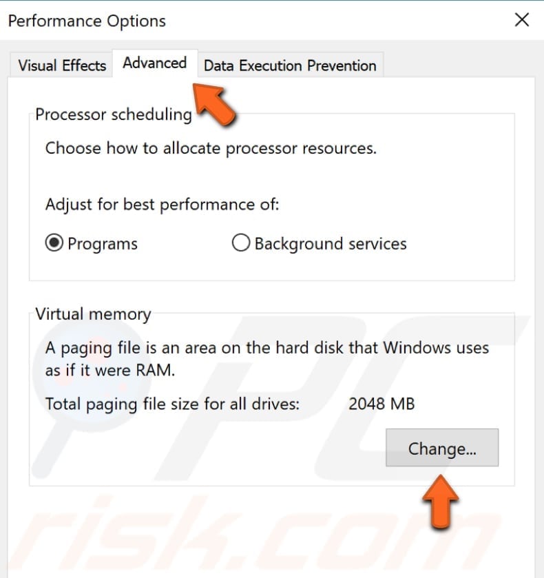 increase virtual memory step 3