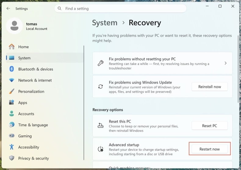 Run Windows 11 in Safe Mode with Networking