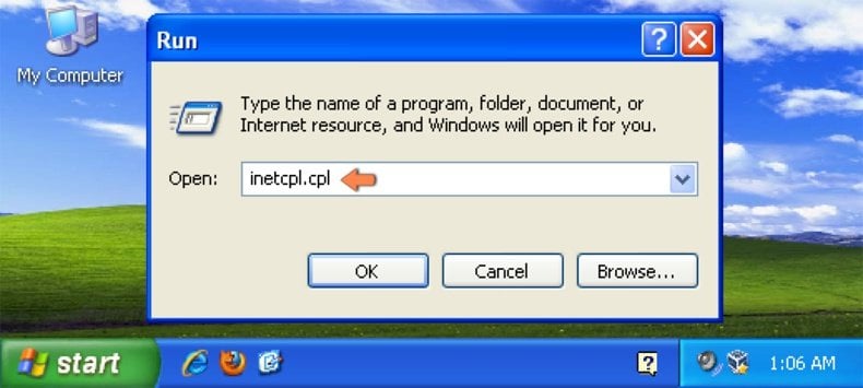 resetarea setărilor Internet Explorer la valorile implicite pe Windows XP