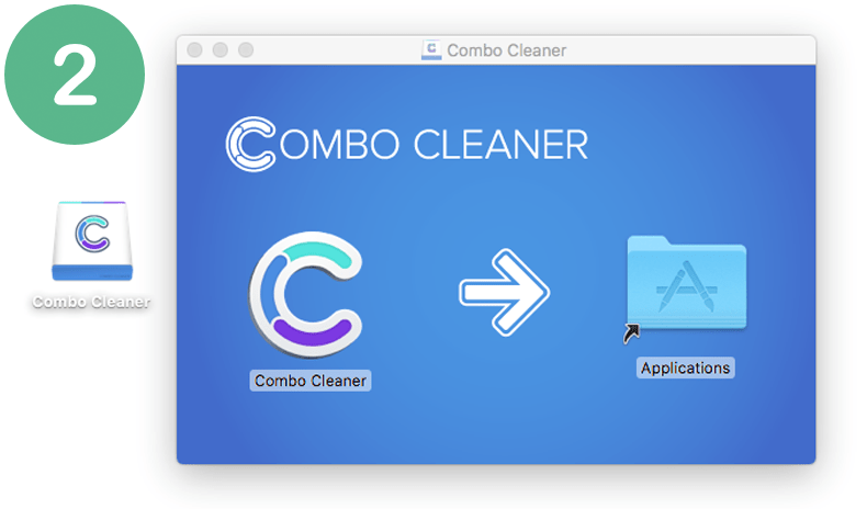 Drag and drop Combo Cleaner application icon to applications folder