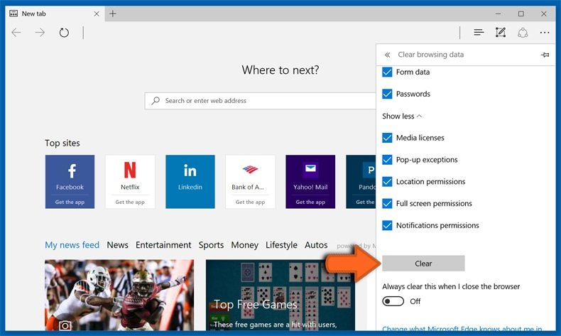 Đặt lại cài đặt Microsoft Edge Bước 3