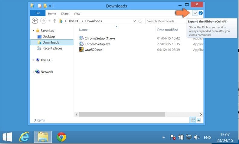 find and delete files step 1 - view options