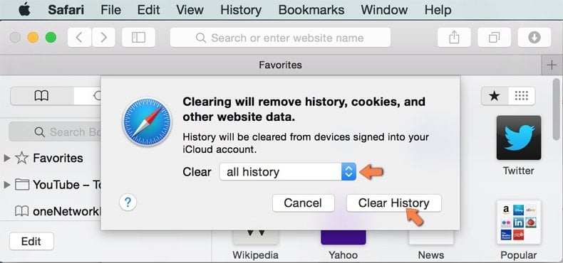 Removing browser hijackers from safari step 1 - accessing preferences