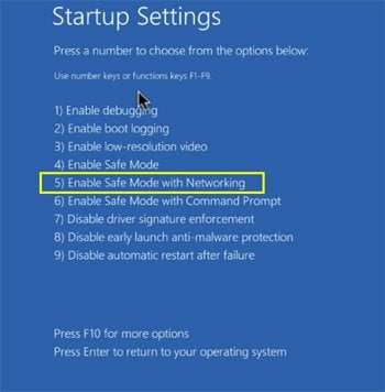 windows 10 safe mode with networking