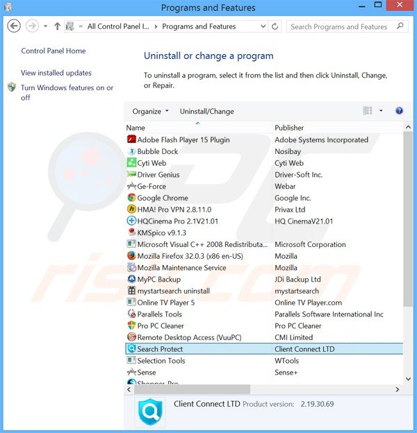iask123.com browser hijacker uninstall via Control Panel
