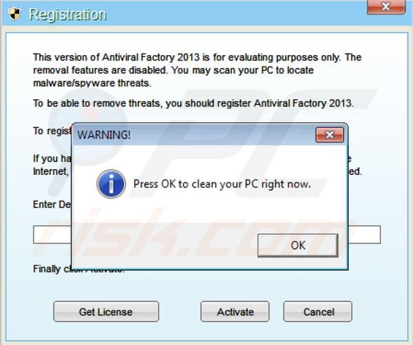 Antiviral Factory 2013 registration step 3