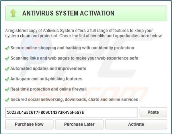Antivirus System activation key